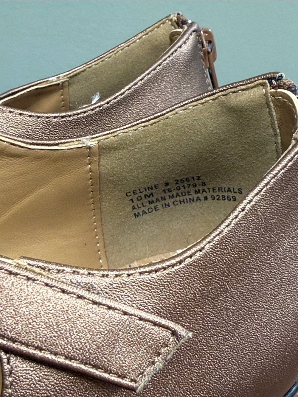 comfortview Metallic Bronze T-Strap Heels - Picture 3 of 5